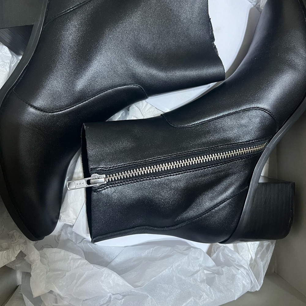 treasure & bond black leather booties